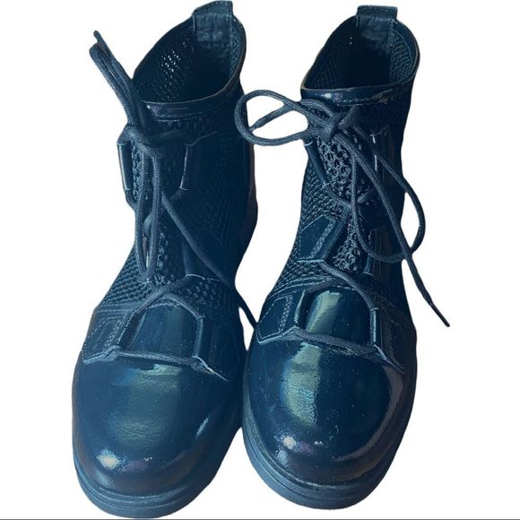 𝅺SOREL Black Patent Major Lace Mesh Ankle Boots Size 11 - Picture 2 of 6